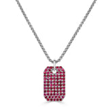 14K Gold & Ruby Dog Tag Necklace - 1.73ct