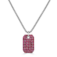Load image into Gallery viewer, 14K Gold &amp; Ruby Dog Tag Necklace