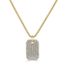 Load image into Gallery viewer, 14K Gold &amp; Diamond Dog Tag Necklace