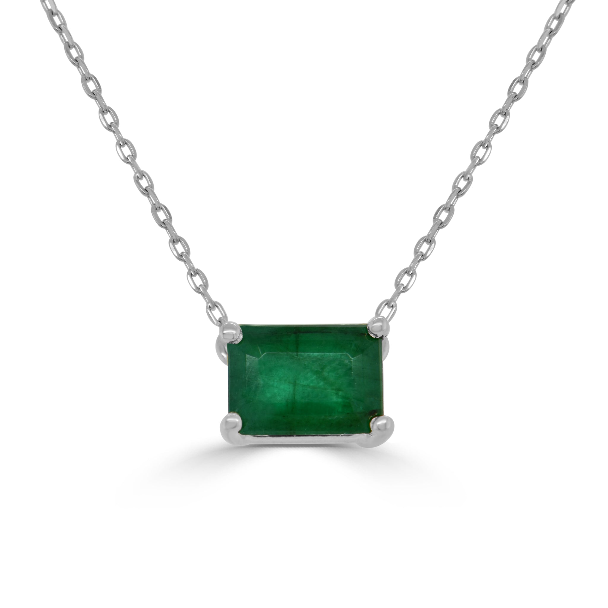 14K Emerald Necklace, Bar Necklace, Solid Yellow Gold, May Birthstone – Jen  Volkodav Jewelry Design