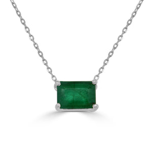 14k Gold & Green Emerald Necklace