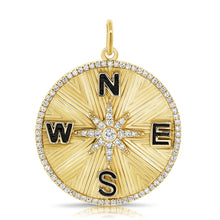 Load image into Gallery viewer, 14k Gold &amp; Diamond Compass Charm