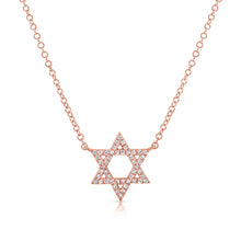 Load image into Gallery viewer, 14k Gold &amp; Diamond Star of David Pendant