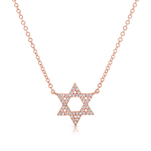 14k Gold & Diamond Star of David Pendant