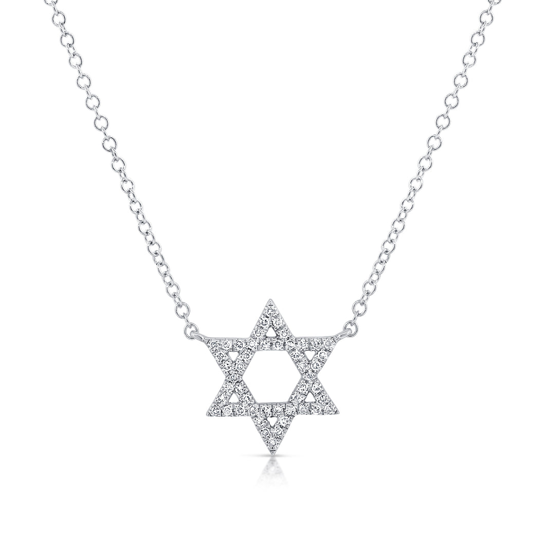 14k Gold & Diamond Star of David Pendant