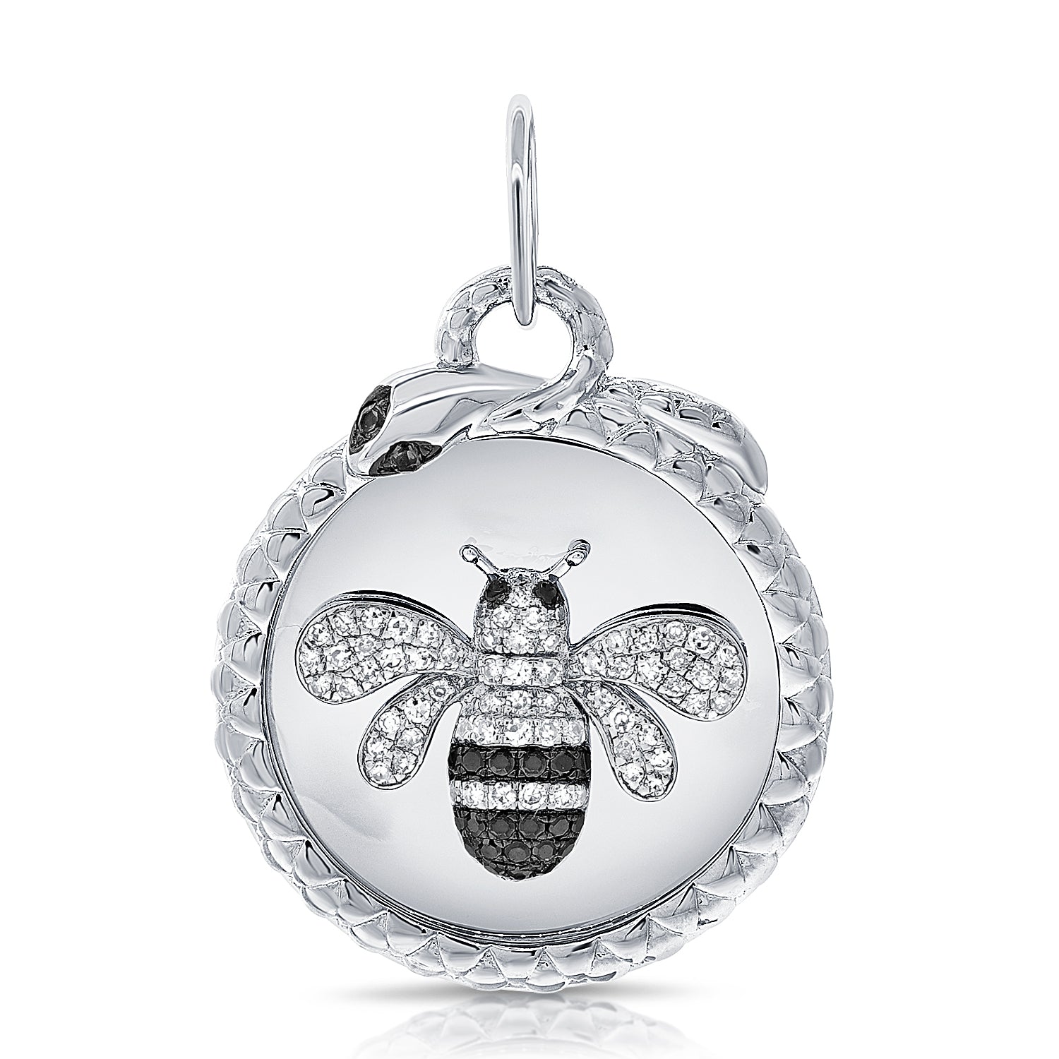 14k Gold & Black Diamond Bumble Bee Charm - 0.23ct