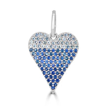 Load image into Gallery viewer, 14k Gold &amp; Blue Sapphire Ombre Heart Charm