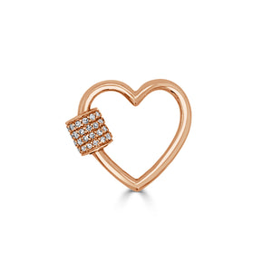 14k Gold & Diamond Heart Charm Connector