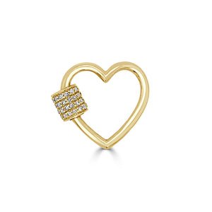14k Gold & Diamond Heart Charm Connector