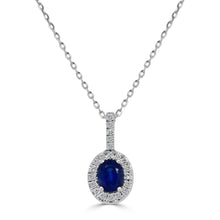 Load image into Gallery viewer, 14K Gold, Oval Sapphire &amp; Diamond Pendant
