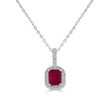 Load image into Gallery viewer, 14K Gold, Diamond &amp; Ruby Octagon Pendant