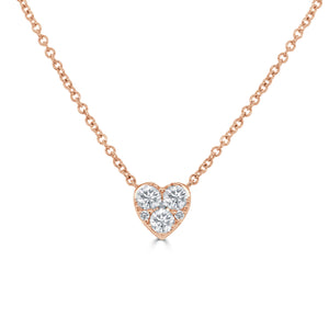 14k Gold & Diamond Heart Necklace