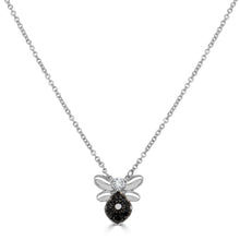 Load image into Gallery viewer, 14k Gold Black &amp; White Bumble Bee Necklace