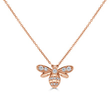 Load image into Gallery viewer, 14k Gold &amp; Diamond Bumble Bee Necklace