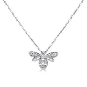 14k Gold & Diamond Bumble Bee Necklace