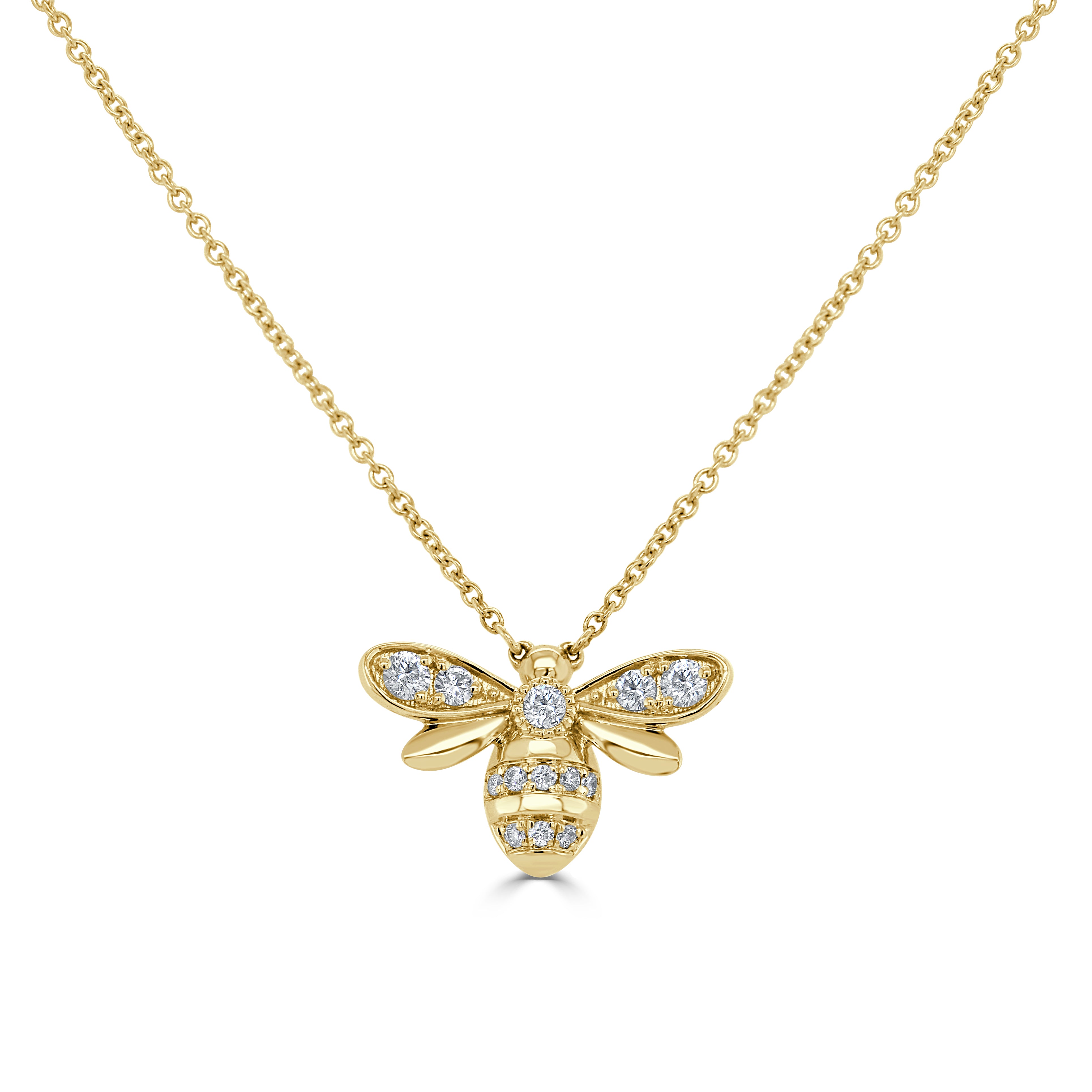 Diamond Bee Addison 14k Gold & Diamond Bumble Bee Necklace - 0.36ct – Sabrina Design