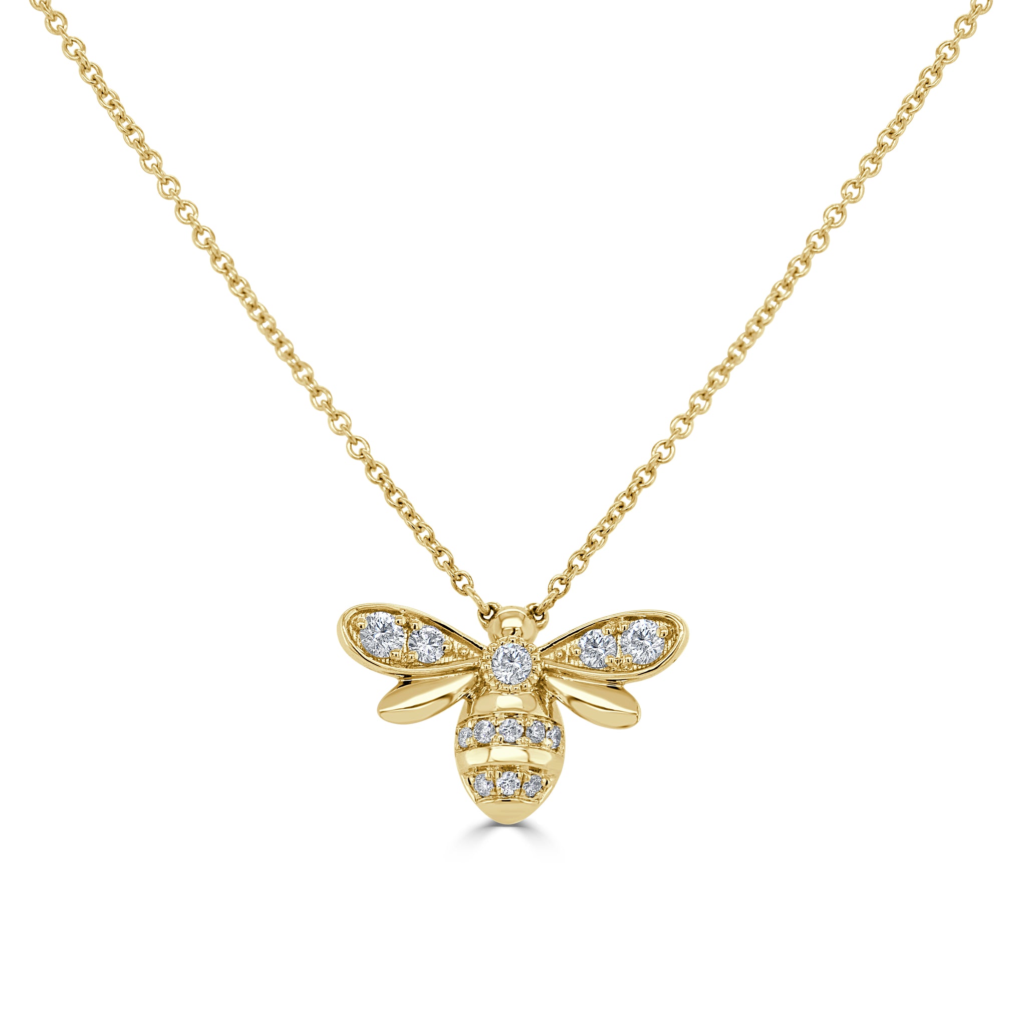Tiny Gold Enamel Bumblebee Pendant Necklace | Lisa Angel