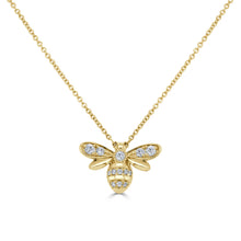 Load image into Gallery viewer, 14k Gold &amp; Diamond Bumble Bee Necklace