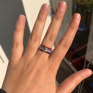 14k Gold & Diamond Turquoise Enamel Ring