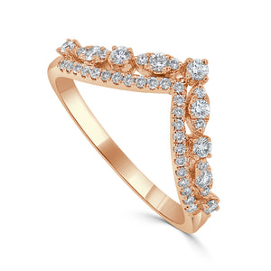 14k Gold & Diamond Tiara Ring
