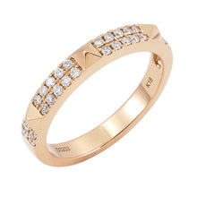 Load image into Gallery viewer, 18k Gold &amp; Diamond Studded Stackable Ring