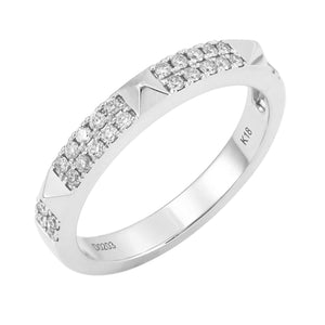 18k Gold & Diamond Studded Stackable Ring