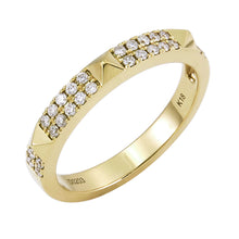 Load image into Gallery viewer, 18k Gold &amp; Diamond Studded Stackable Ring