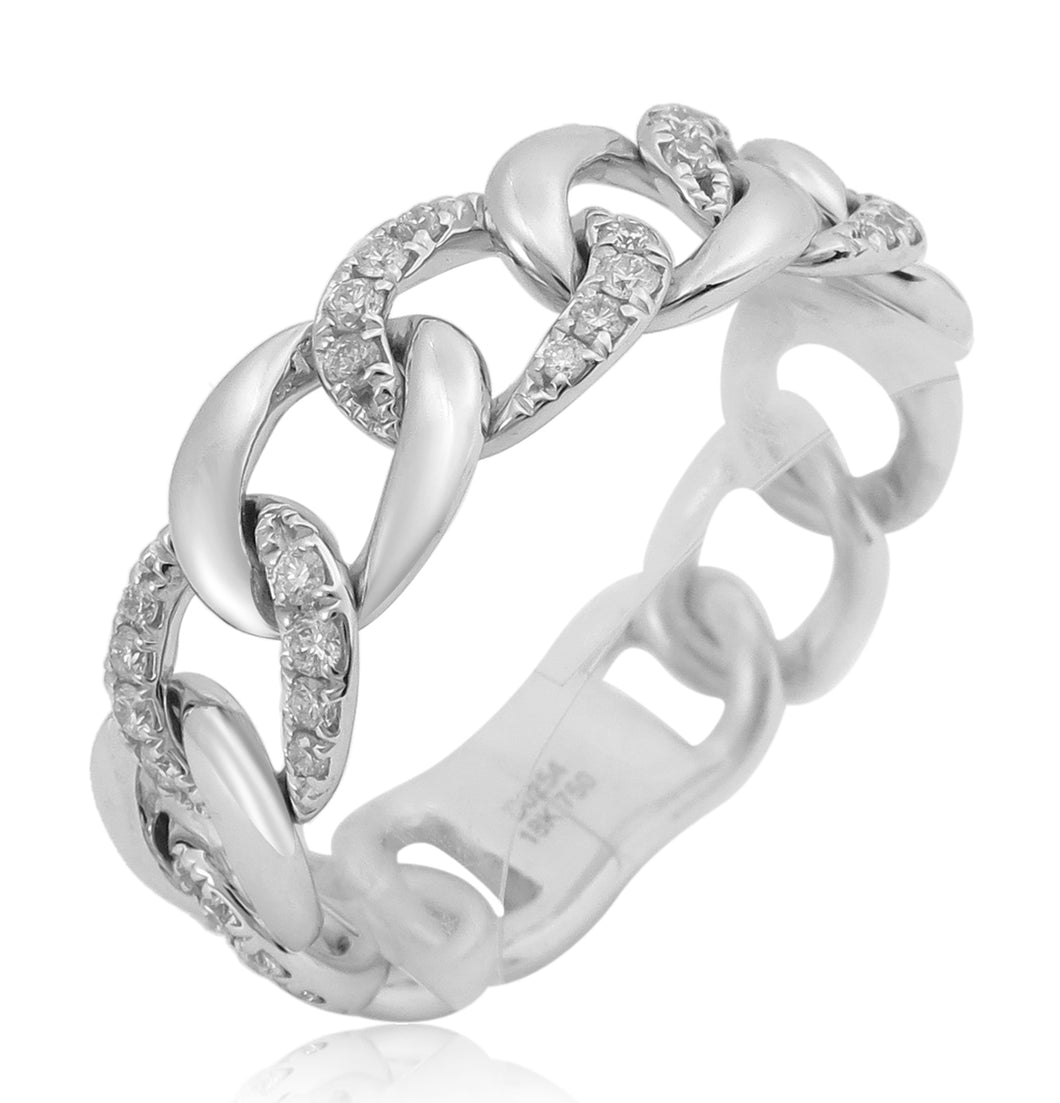 14k Gold & Diamond Chain Link Ring
