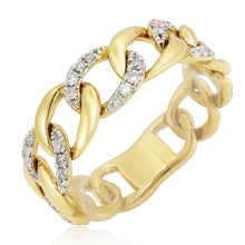 Load image into Gallery viewer, 14k Gold &amp; Diamond Chain Link Ring
