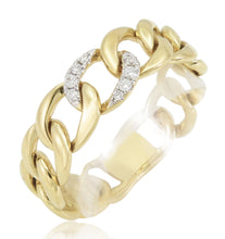Load image into Gallery viewer, 14k Gold &amp; Diamond Link Chain  Ring