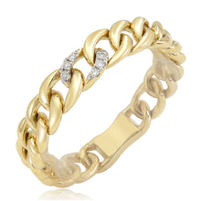 Load image into Gallery viewer, 14k Gold &amp; Diamond Link Chain Ring