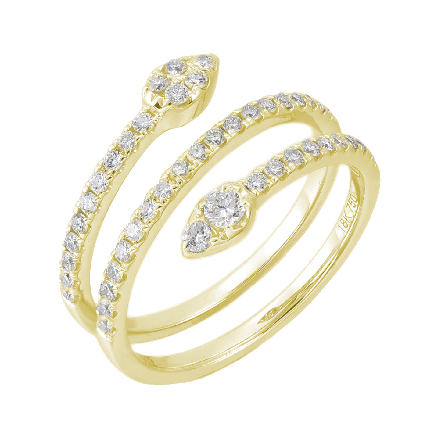 18k Gold & Diamond Wrap Ring - 0.49ct
