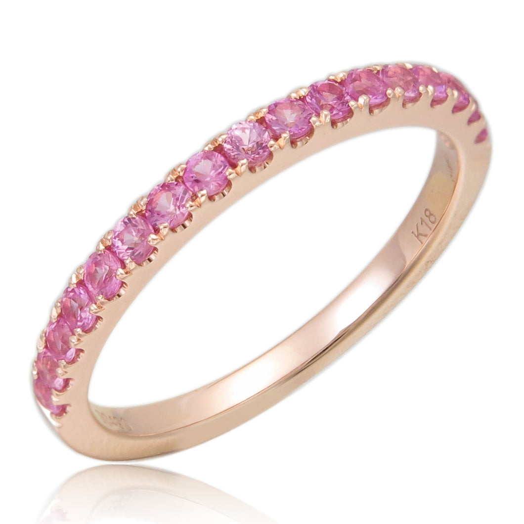 18k Gold & Pink Sapphire Stackable Ring