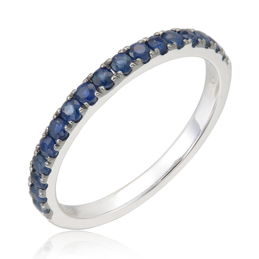 18k Gold & Blue Sapphire Stackable Band - 0.40ct