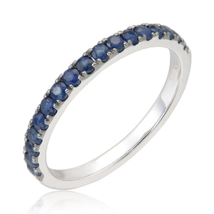 18k Gold & Blue Sapphire Stackable Band
