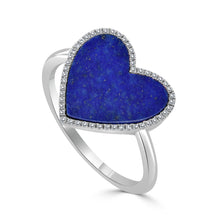 Load image into Gallery viewer, 14k Gold Diamond &amp; Lapis Heart Ring