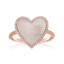 Load image into Gallery viewer, 14k Gold Diamond &amp; Pearl Heart Ring
