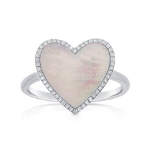 Load image into Gallery viewer, 14k Gold Diamond &amp; Pearl Heart Ring