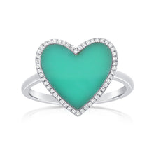 Load image into Gallery viewer, 14k Gold Diamond &amp; Turquoise Heart Ring