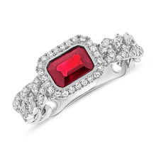 Load image into Gallery viewer, 14k Gold Ruby &amp; Diamond Link Ring