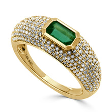 Load image into Gallery viewer, 14k Gold Green Emerald &amp; Diamond Ring