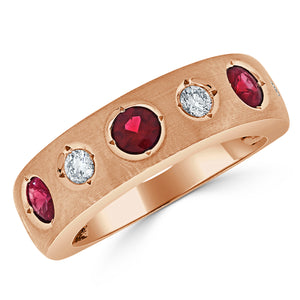 14k Gold Diamond & Ruby Ring