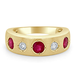 14k Gold Diamond & Ruby Ring
