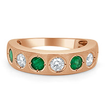Load image into Gallery viewer, 14k Gold Green Emerald &amp; Diamond Ring