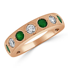 Load image into Gallery viewer, 14k Gold Green Emerald &amp; Diamond Ring