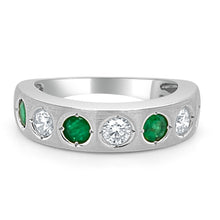 Load image into Gallery viewer, 14k Gold Green Emerald &amp; Diamond Ring
