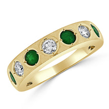 Load image into Gallery viewer, 14k Gold Green Emerald &amp; Diamond Ring