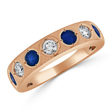 Load image into Gallery viewer, 14k Gold Blue Sapphire &amp; Diamond Ring
