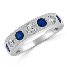 Load image into Gallery viewer, 14k Gold Blue Sapphire &amp; Diamond Ring
