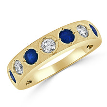 Load image into Gallery viewer, 14k Gold Blue Sapphire &amp; Diamond Ring